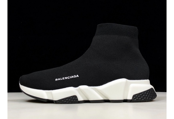 Balen Stretch Mesh High Top Sneaker Black White 477289 W05G0 1000