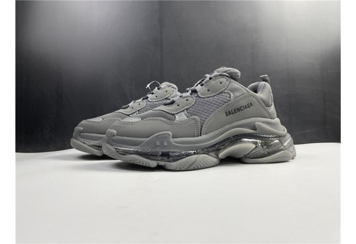 BALEN Triple S Sneaker ''Clear Sole - Dark Grey'' 541624 W2GA1 1801