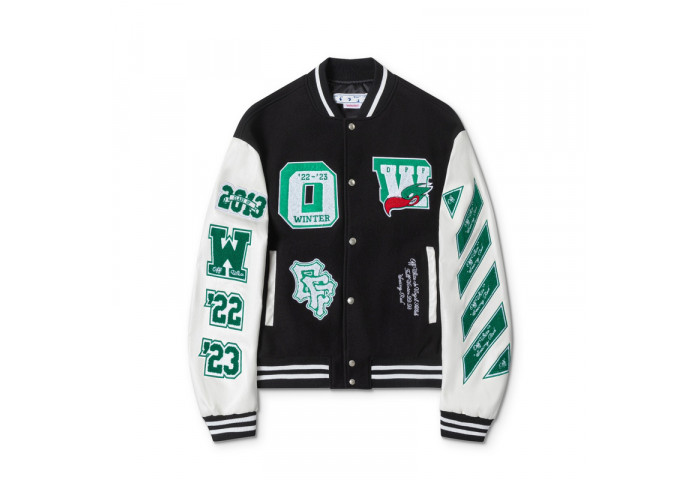0ff white varsity jacket