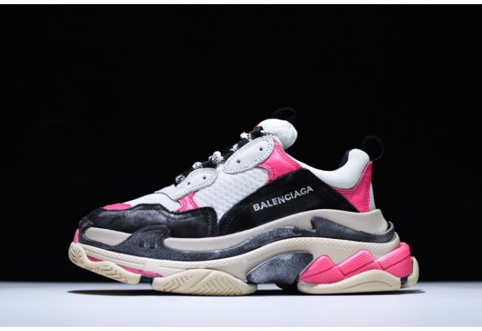 Balen 17Fw Triple S Black Pink Women Sneaker 483523 W06E3 8080