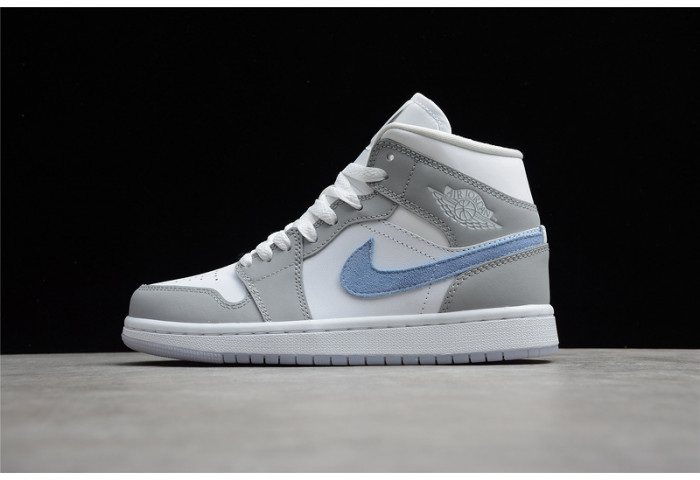 Air Jordan 1 Mid Wolf Grey Aluminum (W) BQ6472-105