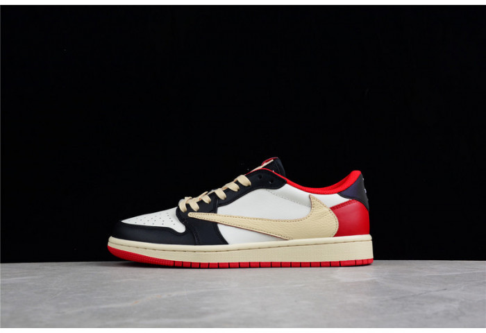 TRAVIS SCOTT X FRAGMENT AIR JORDAN 1 LOW OG SP BLACK/WHITE-GYM RED CQ4278-088