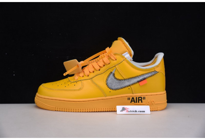 OF X Nike Air Force 1 Low University Gold Metallic Silver DD1876-700