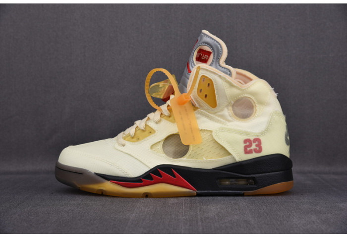 OF X Air Jordan 5 Retro Sail DH8565-100