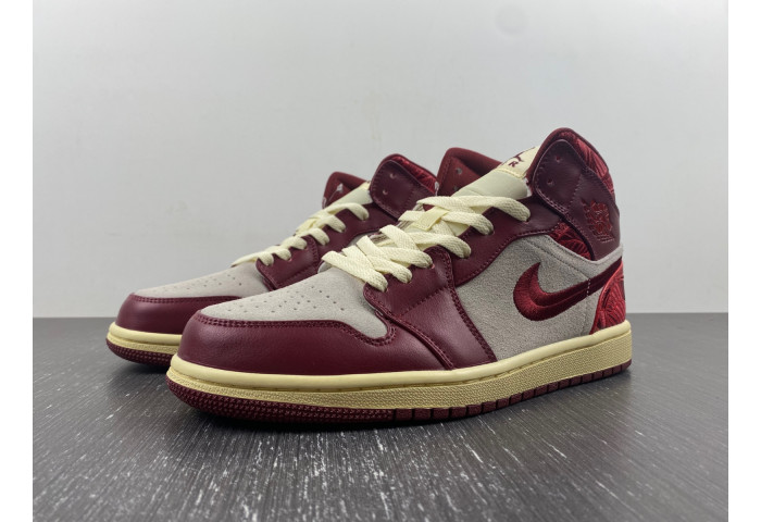 Air Jordan 1 Mid SE Tiki Leaf Team Red DZ2820-601