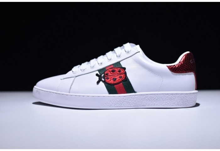 GU Ace Embroidered Low-Top Sneaker with ladybird
