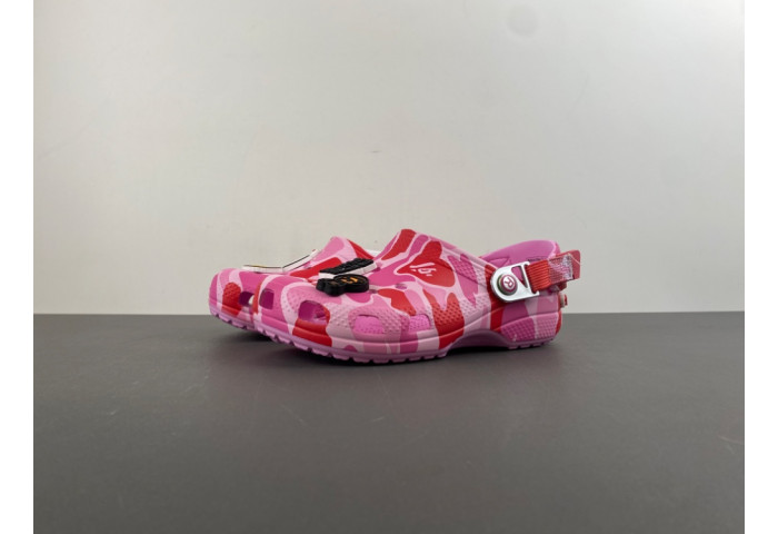 bape x Cr*0*s classic clog ''abc camo - pink''