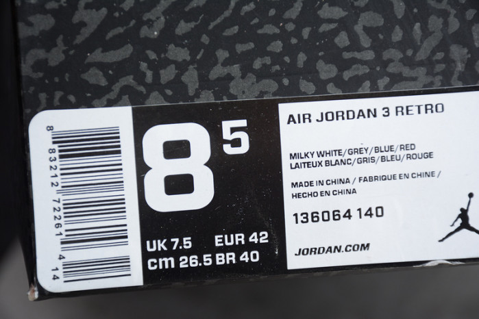 Air Jordan 3 Retro International Flight 136064-140