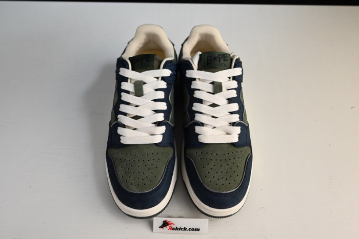 A Bathing Ape Bape SK8 Sta Army Green Dark Blue 1H80-191-019