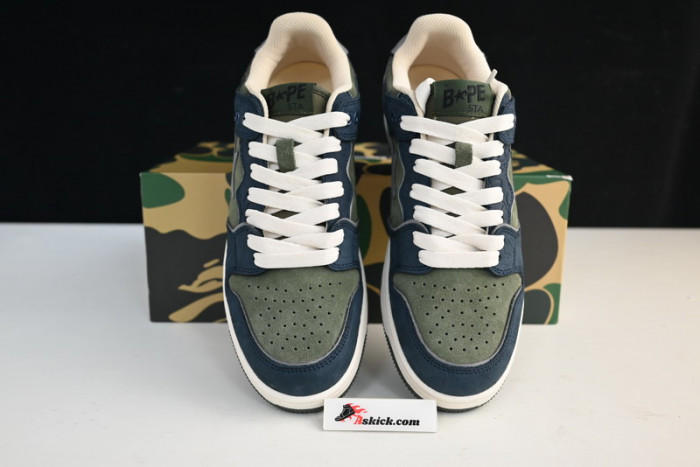 A Bathing Ape Bape SK8 Sta Army Green Dark Blue 1H80-191-019