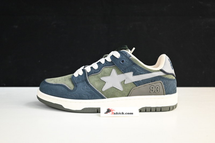 A Bathing Ape Bape SK8 Sta Army Green Dark Blue 1H80-191-019