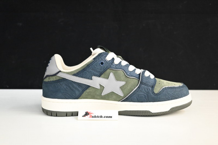 A Bathing Ape Bape SK8 Sta Army Green Dark Blue 1H80-191-019