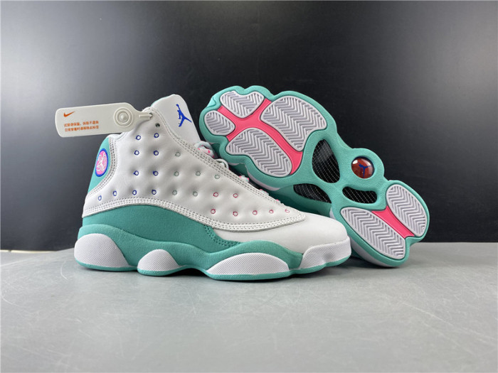 Air Jordan 13 Retro White Soar Green Pink 439358-100