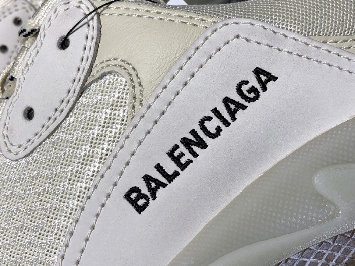 Balen TRIPLE S TRAINERS CLEAR SOLE gold and white  541624  W09O1 9005