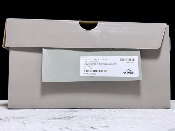 Balen TRIPLE S TRAINERS CLEAR SOLE gold and white  541624  W09O1 9005
