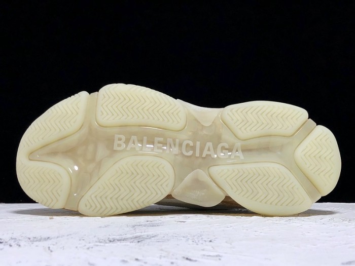 Balen TRIPLE S TRAINERS CLEAR SOLE gold and white  541624  W09O1 9005