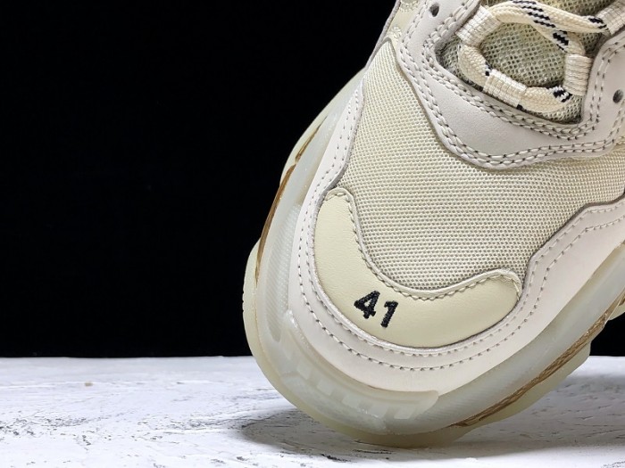 Balen TRIPLE S TRAINERS CLEAR SOLE gold and white  541624  W09O1 9005