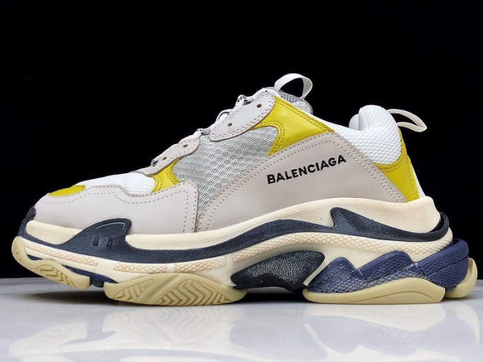 Balen TRIPLE S TRAINERS CLEAR SOLE  GREY YELLOW WHITE 541624 W09OH 1008