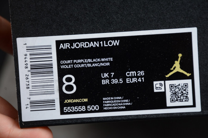 AIR JORDAN 1 LOW COURT PURPLE WHITE 553558-500