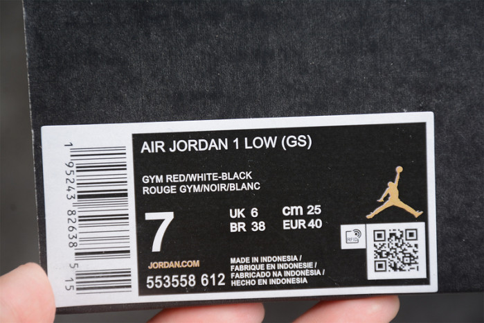 Air Jordan 1 Low Bred Toe 553558-612