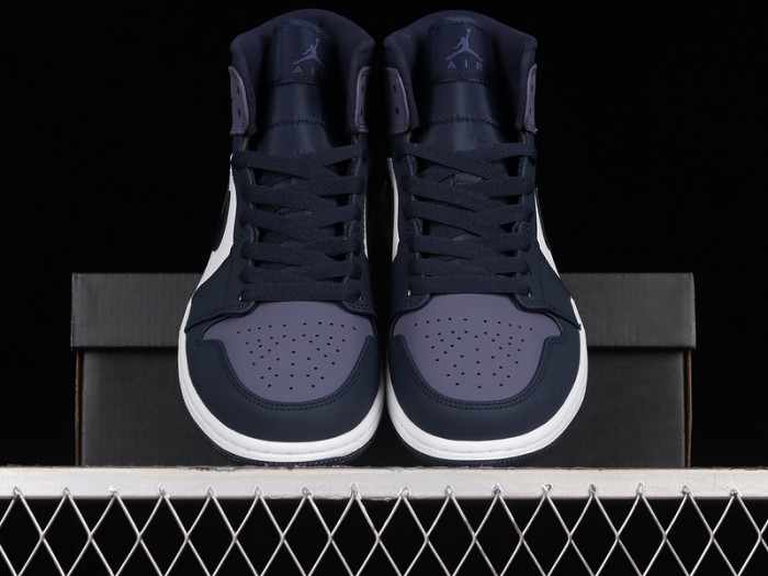 Air Jordan 1 Mid Obsidian Sanded Purple 554724-445