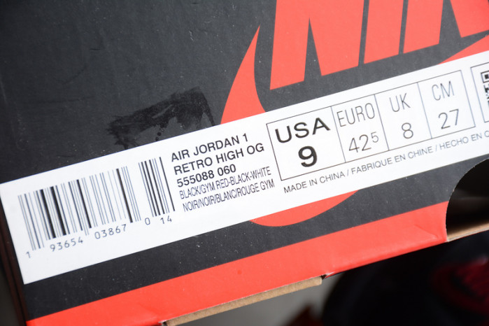 Air Jordan 1 Retro High Black Satin Gym Red 555088-060