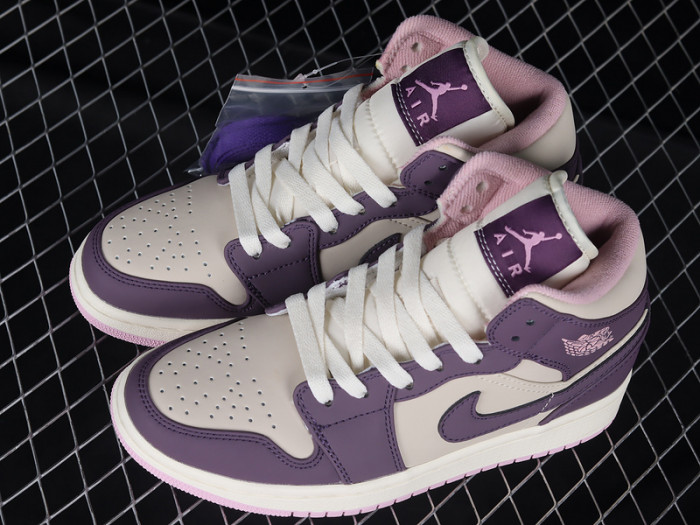 Air Jordan 1 Mid Pro Purple Desert Sand 555112-500