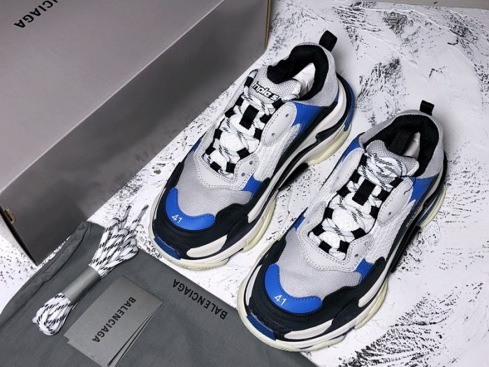 Balen TRIPLE S TRAINERS CLEAR SOLE B;ACK BLUE  WHITE   541624  W09OH  1007