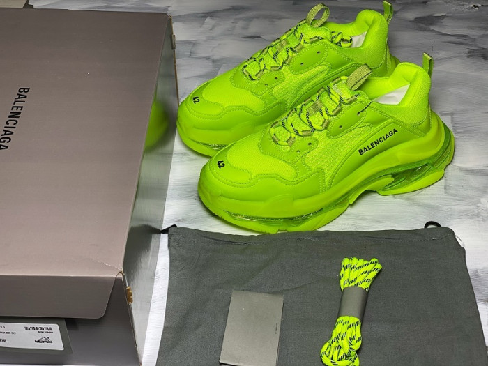 Balen TRIPLE S TRAINERS CLEAR SOLE FLLO YELLOW  541624 W09O1 9002