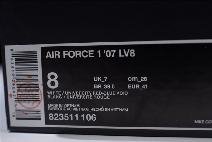 Nike Air Force 1 Low LV8 3D Chenille White Red Blue  823511-106
