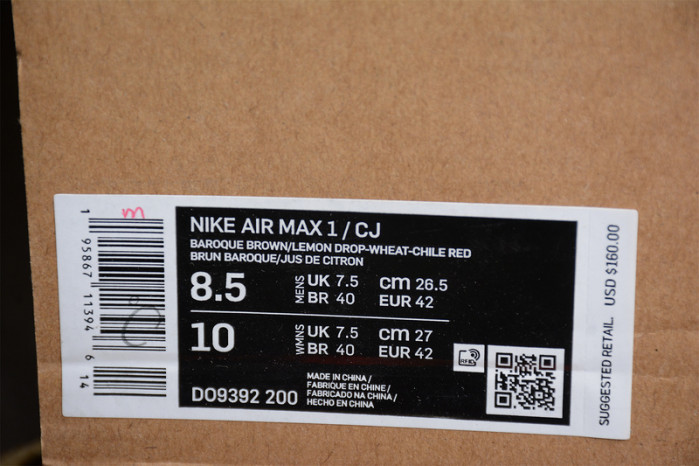 Travis Scott x Nike Air Max 1 "Cactus Jack"  DO9392-200