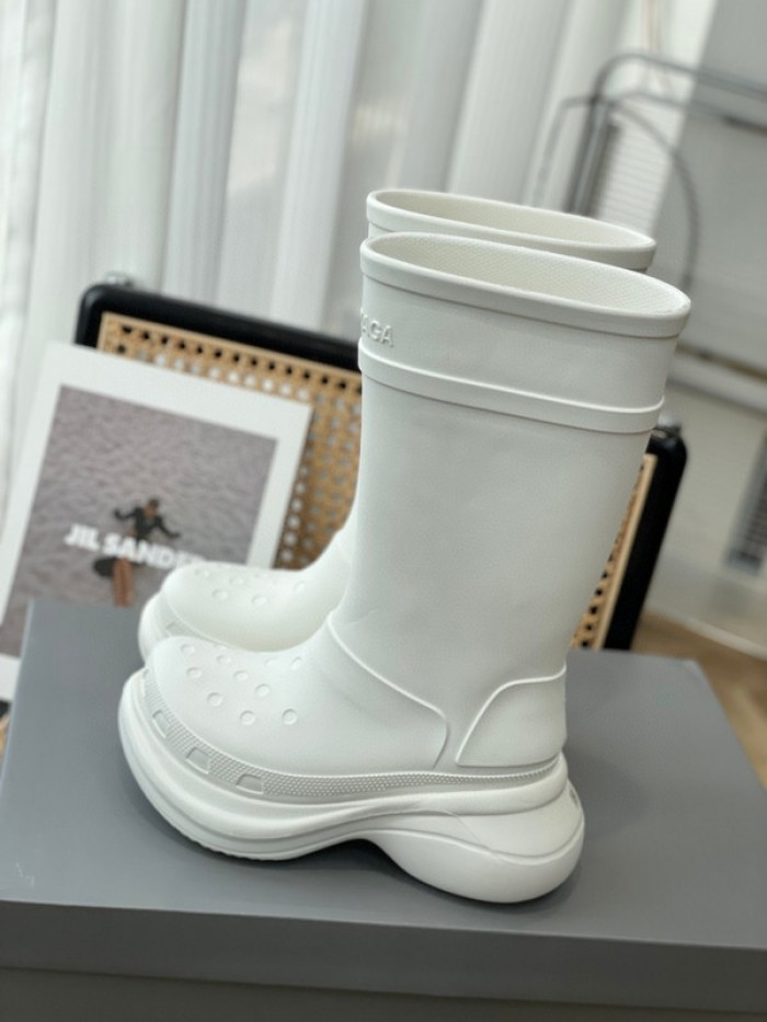 balen x Cr*0*s rubber rain boots-white