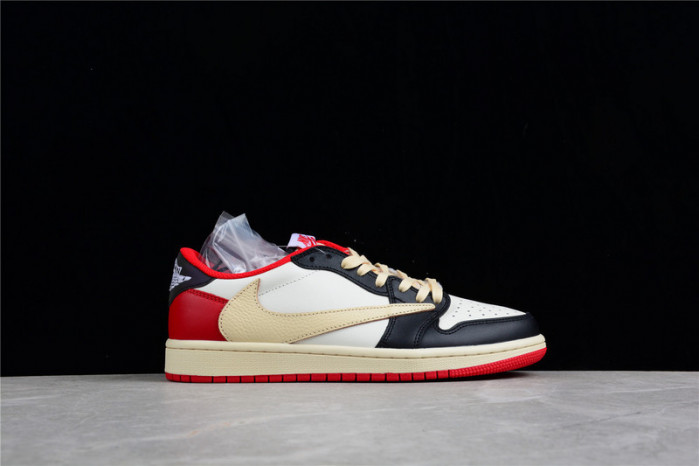 TRAVIS SCOTT X FRAGMENT AIR JORDAN 1 LOW OG SP BLACK/WHITE-GYM RED CQ4278-088