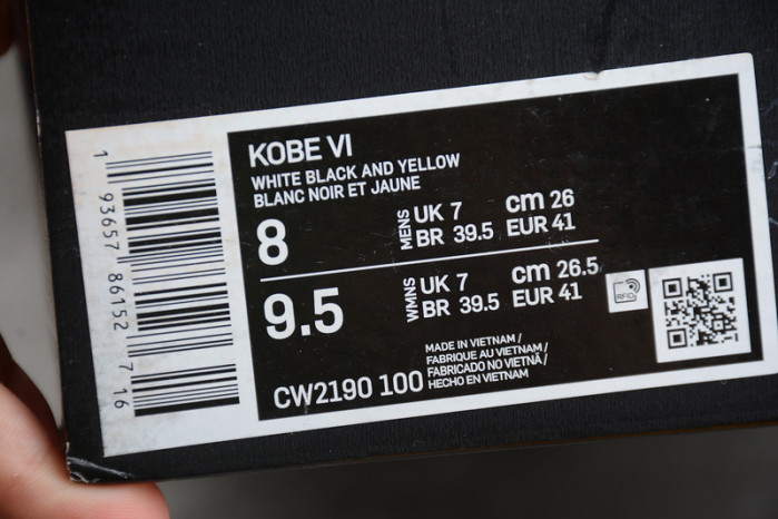 Nike Kobe 6 Protro Playoff Pack White Del Sol CW2190-100