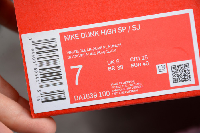 Nike Dunk High Slam Jam White Pure Platinum DA1639-100