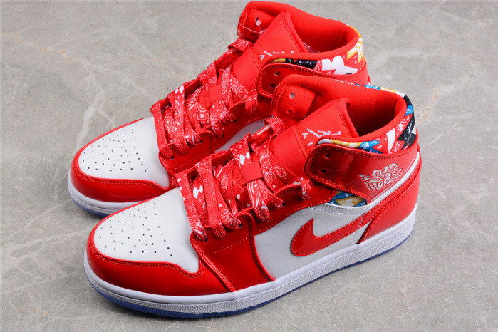 Air Jordan 1 Mid Barcelona Sweater Red Patent DC7294-600