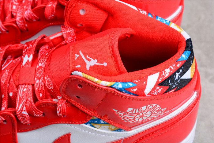 Air Jordan 1 Mid Barcelona Sweater Red Patent DC7294-600