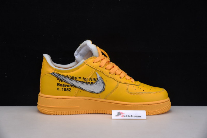 OF X Nike Air Force 1 Low University Gold Metallic Silver DD1876-700