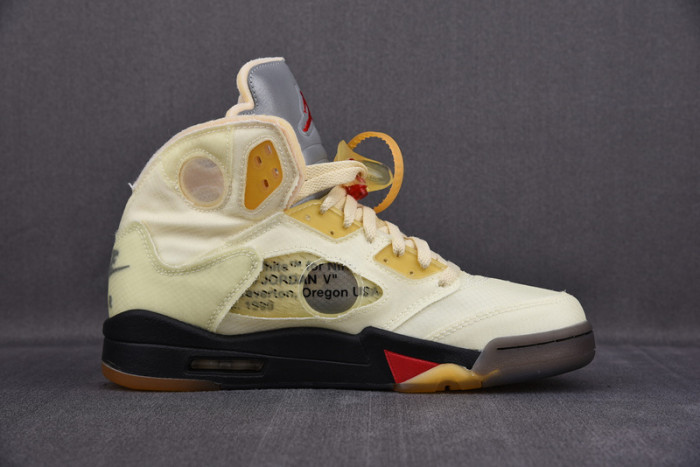 OF X Air Jordan 5 Retro Sail DH8565-100