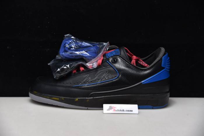 OF X Air Jordan 2 Retro Low SP Black Blue DJ4375-004