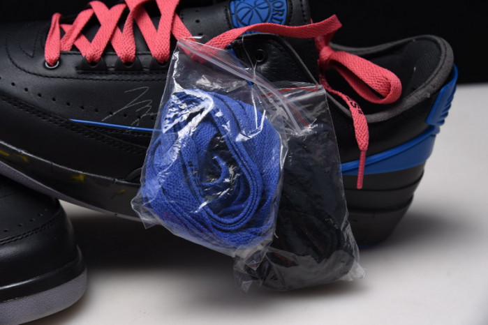 OF X Air Jordan 2 Retro Low SP Black Blue DJ4375-004