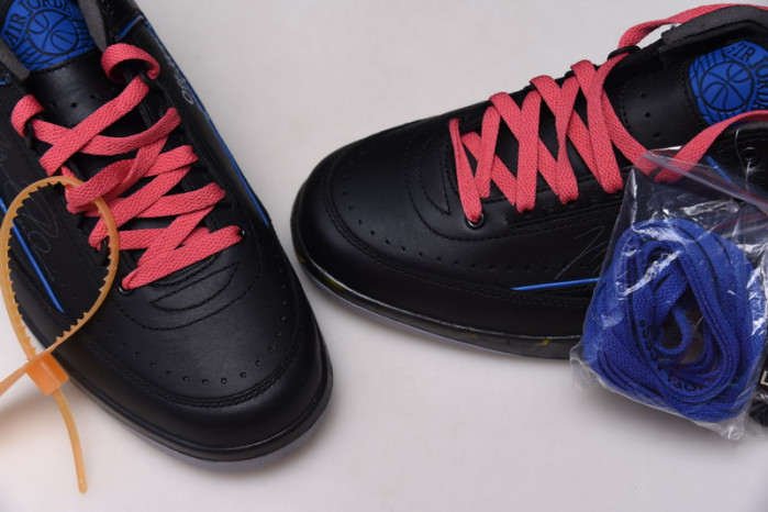 OF X Air Jordan 2 Retro Low SP Black Blue DJ4375-004
