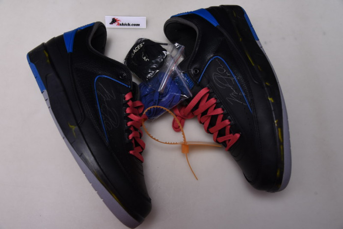 OF X Air Jordan 2 Retro Low SP Black Blue DJ4375-004