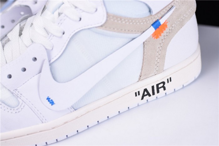 OF X Air Jordan 1 Retro High White AQ0818-100