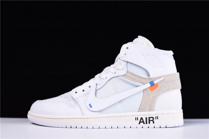 OF X Air Jordan 1 Retro High White AQ0818-100