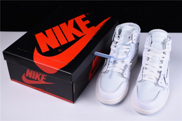 OF X Air Jordan 1 Retro High White AQ0818-100